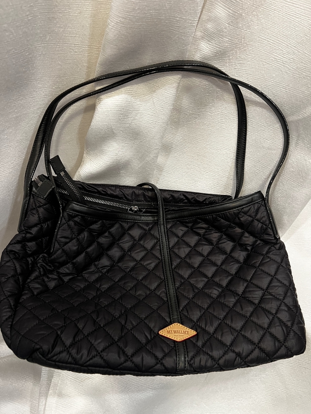 MZ Wallace Black Astor E/W Luxary Tote Bag Quilted Leather Shoulder Bag - Picture 13 of 14